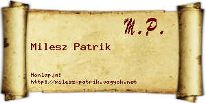 Milesz Patrik névjegykártya