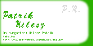 patrik milesz business card
